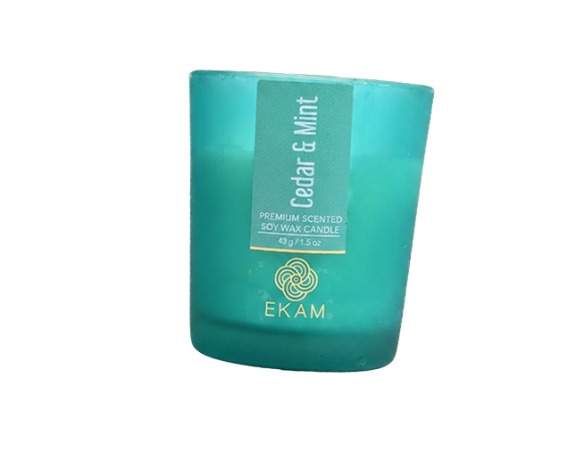 Cedar & Mint Scented Shot Glass Candle — image 1