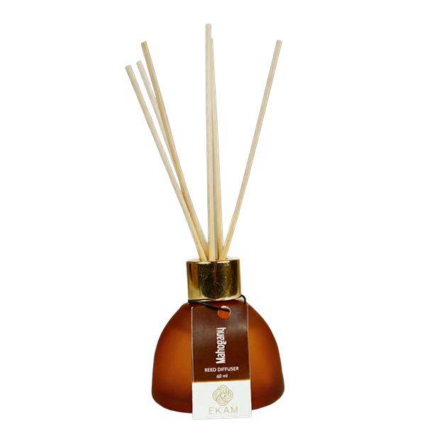 Mahogany Frosted Glass Reed Diffuser Set for Home