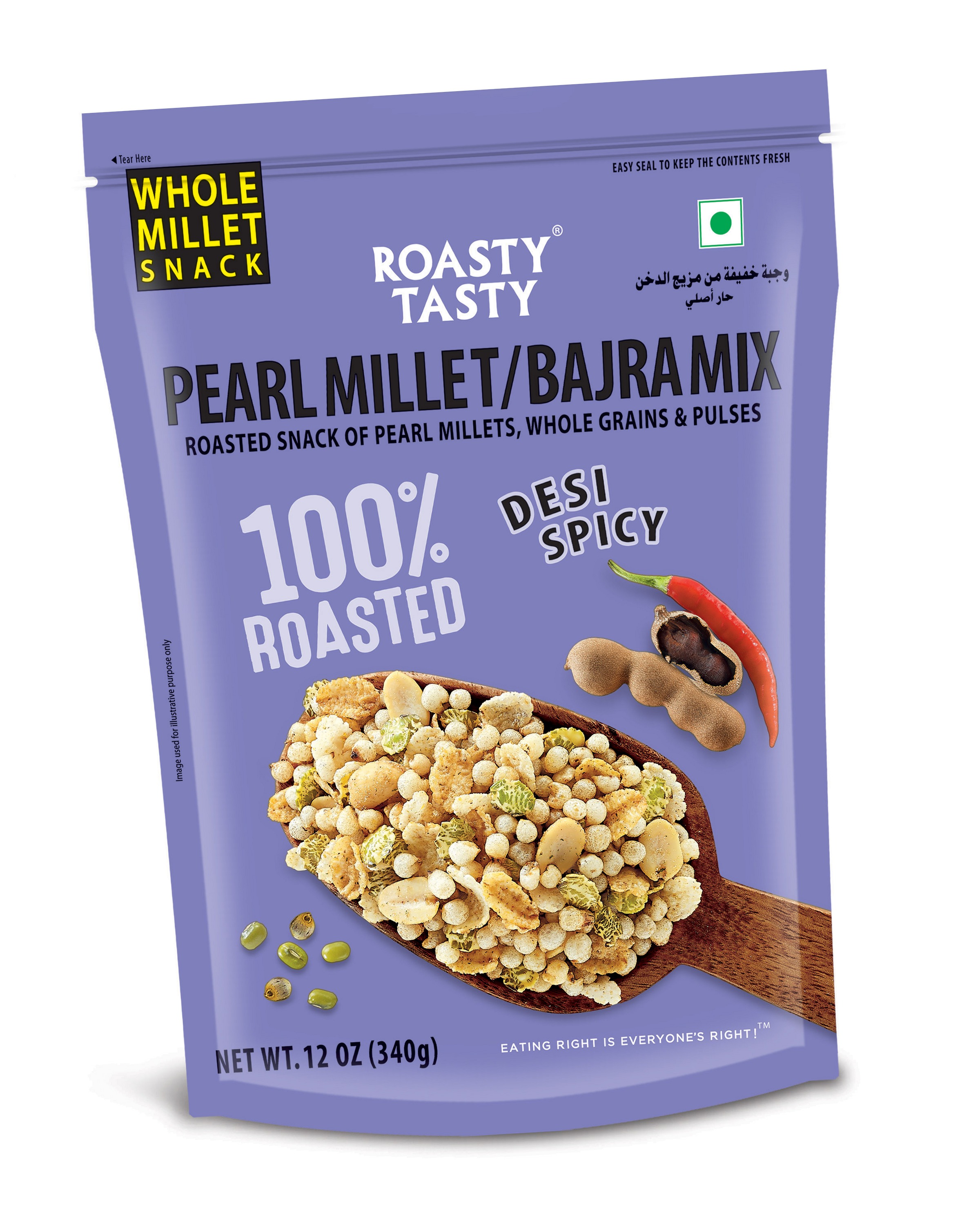 Roasty Tasty Desi Spicy Bajra (Pearl Millet) Mix, 340g — image 1