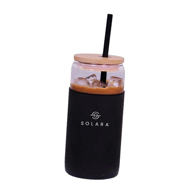 Solara Bamboo-Lid Glass Tumbler — image 1